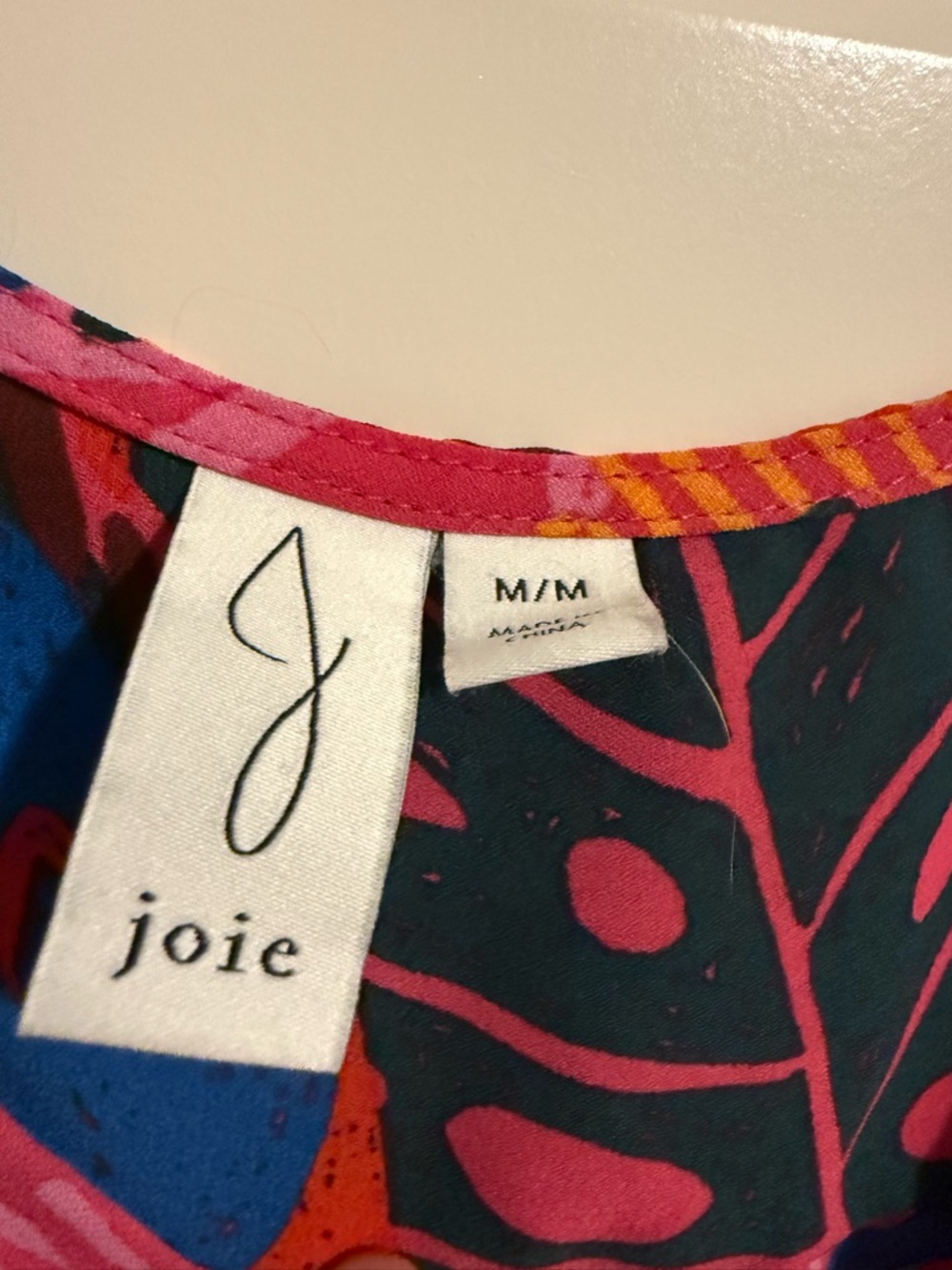 Joie Multicolor Tropical Tie-Front Crop Top - Pink, Orange, Yellow, Blue, Green - Picture 3 of 4